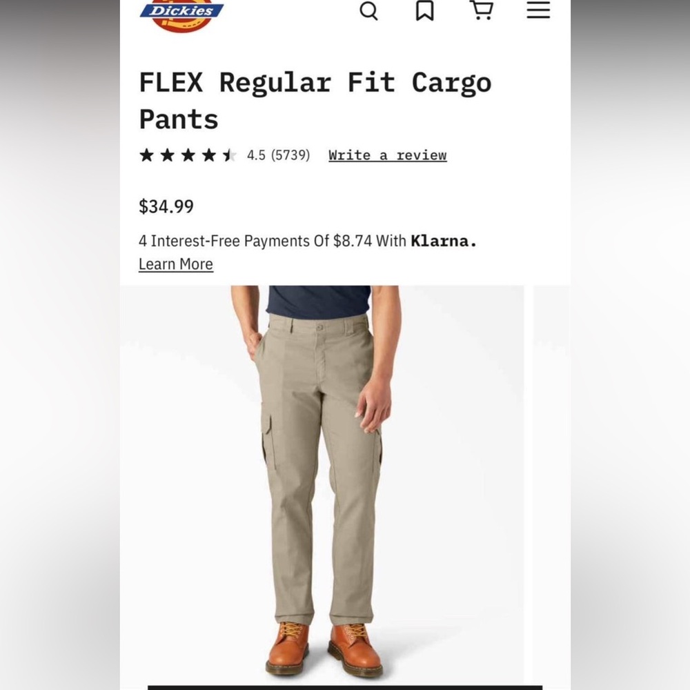 5 pair men’s Dickies cargo pants size 42/32 NWT!!